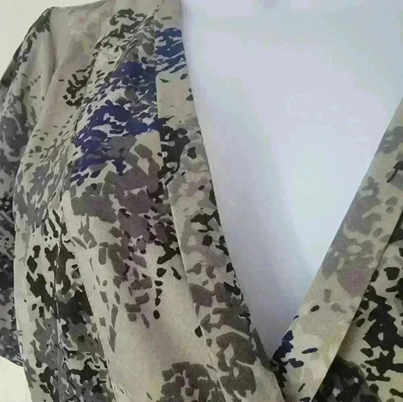 Banana Republic Petite Dress Gray Abstract Size 12P - Picture 13 of 15